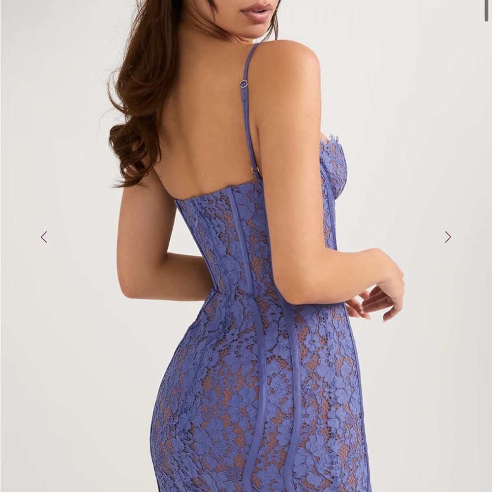 House of CB Lala Lavender Lace Mini Dress (XS) - Picture 4 of 13